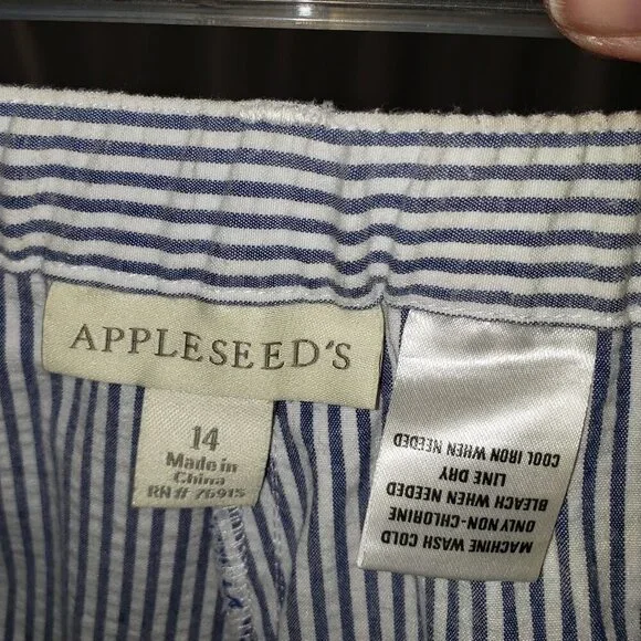 Appleseed's Women's Blue & White Striped Pants - 14 - Picture 3 of 3